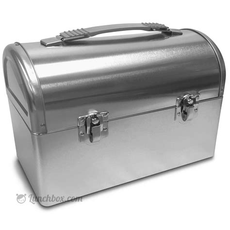 silver metal lunch box|tin tote lunch box.